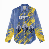 Eswatini Football Custom Women Casual Shirt Sihlangu Semnikati Blue - Wonder Print Shop
