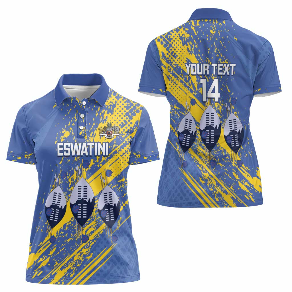 Eswatini Football Custom Women Polo Shirt Sihlangu Semnikati Blue - Wonder Print Shop