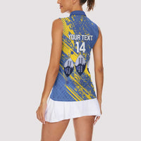Eswatini Football Custom Women Sleeveless Polo Shirt Sihlangu Semnikati Blue - Wonder Print Shop
