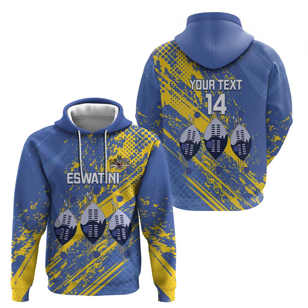 Eswatini Football Custom Zip Hoodie Sihlangu Semnikati Blue - Wonder Print Shop
