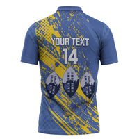 Eswatini Football Custom Zipper Polo Shirt Sihlangu Semnikati Blue - Wonder Print Shop