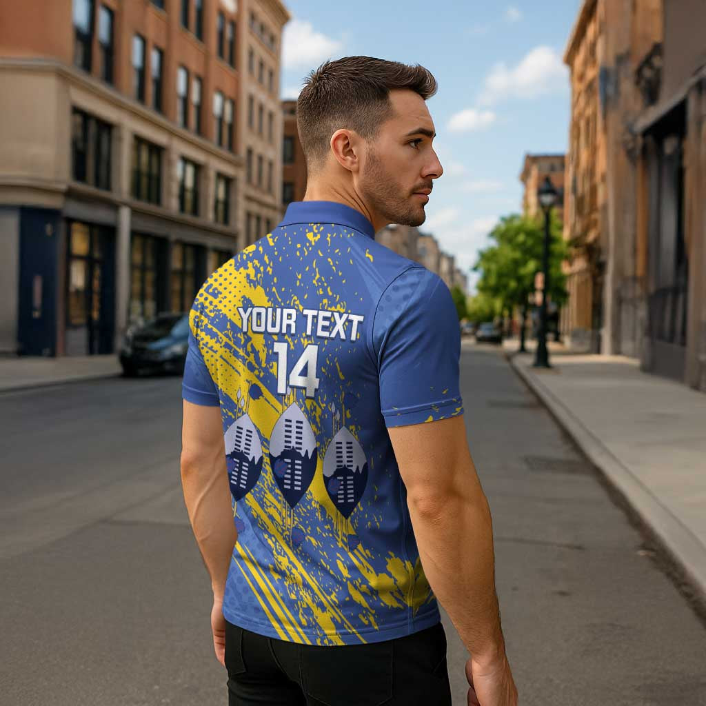 Eswatini Football Custom Zipper Polo Shirt Sihlangu Semnikati Blue - Wonder Print Shop