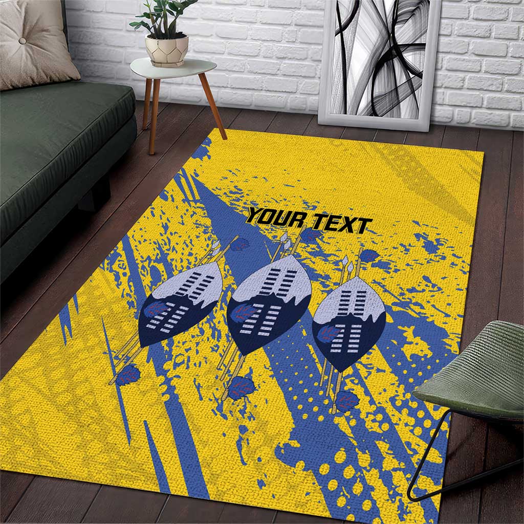Eswatini Football Custom Area Rug Sihlangu Semnikati Yellow - Wonder Print Shop