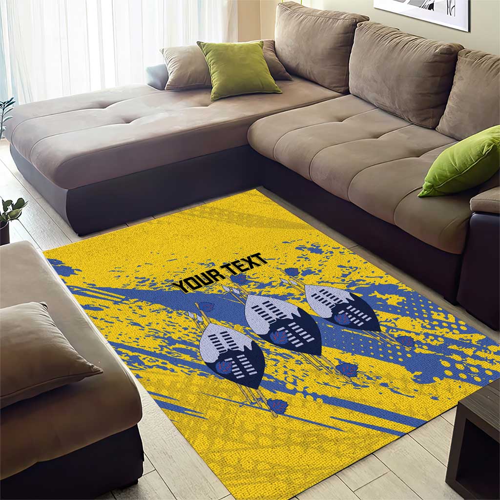 Eswatini Football Custom Area Rug Sihlangu Semnikati Yellow - Wonder Print Shop