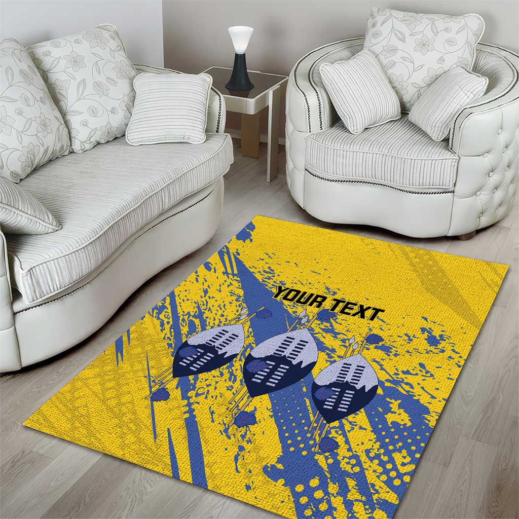 Eswatini Football Custom Area Rug Sihlangu Semnikati Yellow - Wonder Print Shop