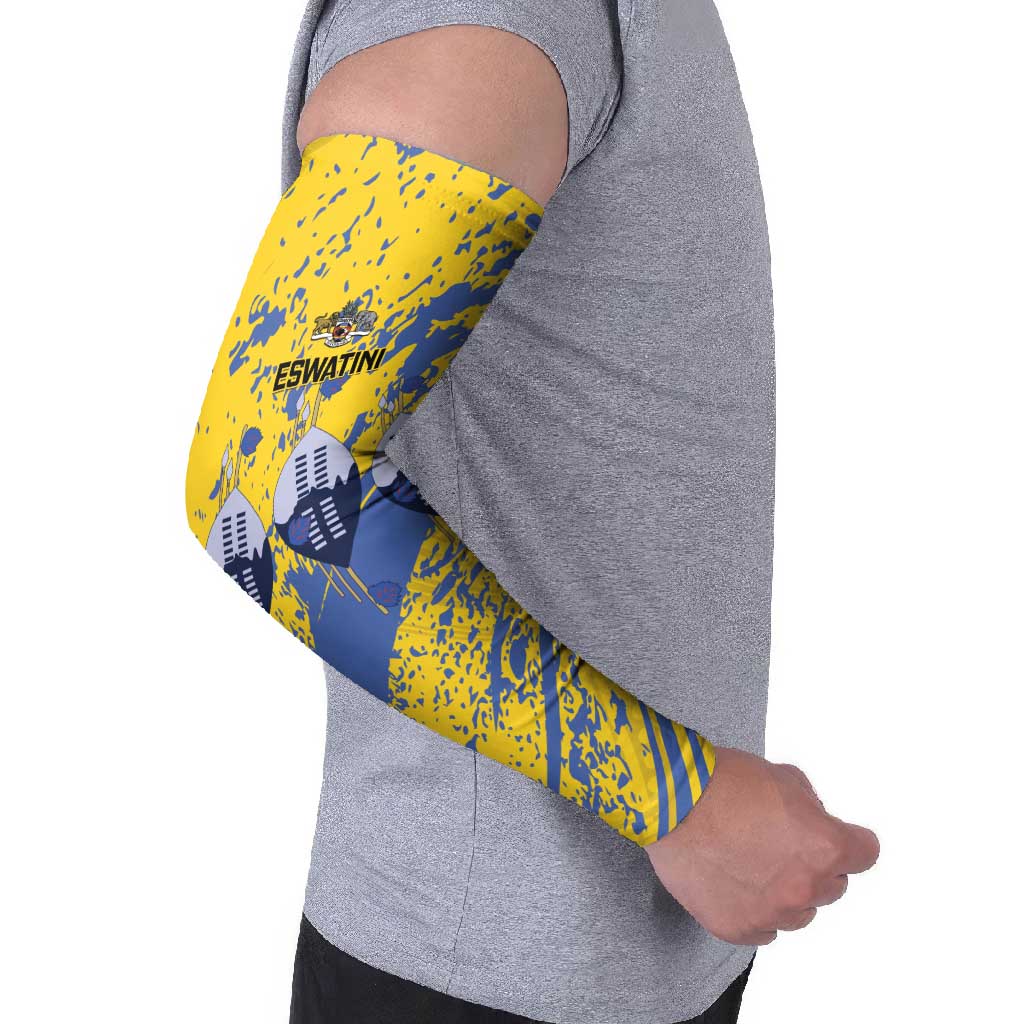 Eswatini Football Custom Arm Sleeves Sihlangu Semnikati Yellow - Wonder Print Shop