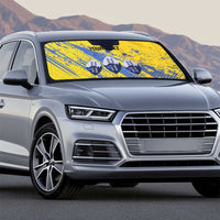 Eswatini Football Custom Auto Sun Shade Sihlangu Semnikati Yellow - Wonder Print Shop