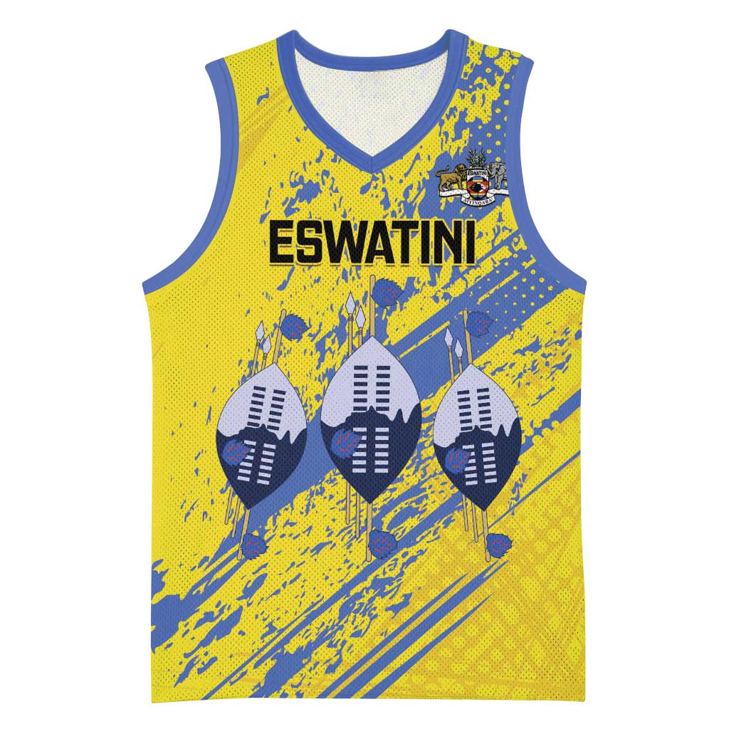 Eswatini Football Custom Basketball Jersey Sihlangu Semnikati Yellow - Wonder Print Shop