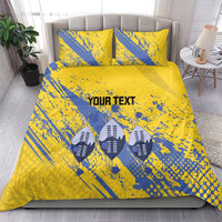 Eswatini Football Custom Bedding Set Sihlangu Semnikati Yellow - Wonder Print Shop