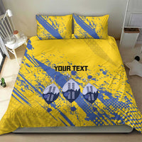 Eswatini Football Custom Bedding Set Sihlangu Semnikati Yellow - Wonder Print Shop