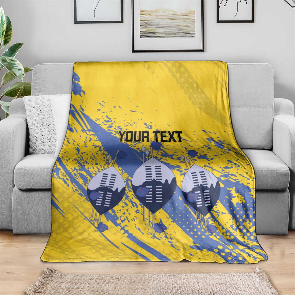 Eswatini Football Custom Blanket Sihlangu Semnikati Yellow - Wonder Print Shop