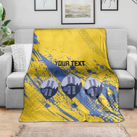 Eswatini Football Custom Blanket Sihlangu Semnikati Yellow - Wonder Print Shop