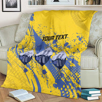 Eswatini Football Custom Blanket Sihlangu Semnikati Yellow - Wonder Print Shop