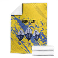 Eswatini Football Custom Blanket Sihlangu Semnikati Yellow - Wonder Print Shop