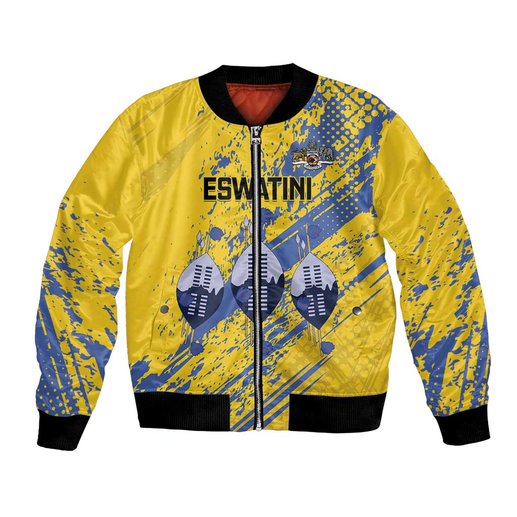 Eswatini Football Custom Bomber Jacket Sihlangu Semnikati Yellow - Wonder Print Shop