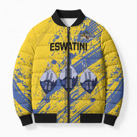 Eswatini Football Custom Bomber Puffer Jacket Sihlangu Semnikati Yellow - Wonder Print Shop
