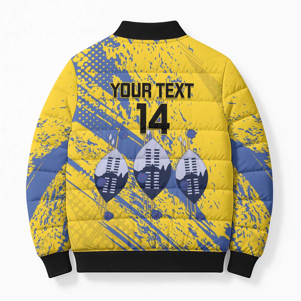 Eswatini Football Custom Bomber Puffer Jacket Sihlangu Semnikati Yellow - Wonder Print Shop