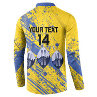 Eswatini Football Custom Button Sweatshirt Sihlangu Semnikati Yellow - Wonder Print Shop