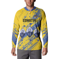 Eswatini Football Custom Button Sweatshirt Sihlangu Semnikati Yellow - Wonder Print Shop
