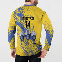 Eswatini Football Custom Button Sweatshirt Sihlangu Semnikati Yellow - Wonder Print Shop