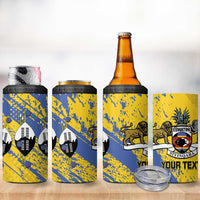 Eswatini Football Custom 4 in 1 Can Cooler Tumbler Sihlangu Semnikati Yellow - Wonder Print Shop