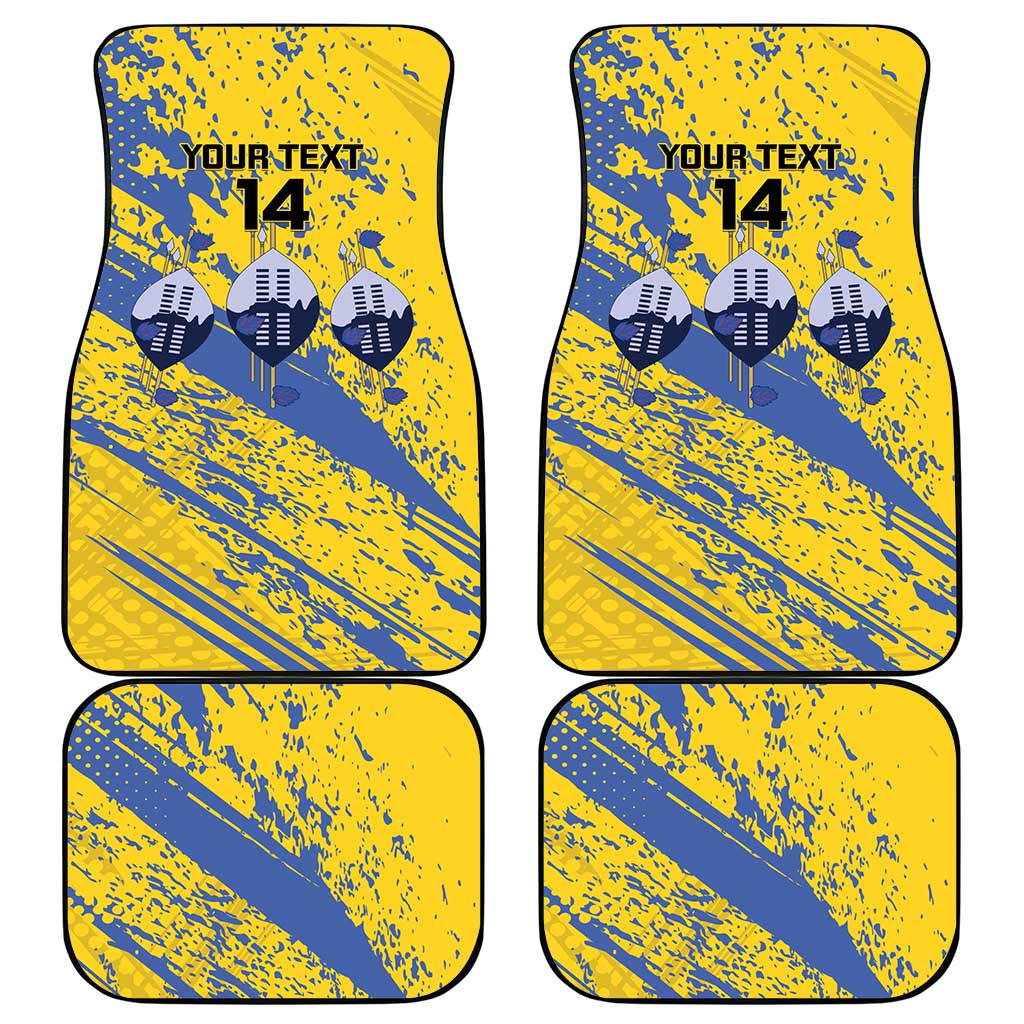 Eswatini Football Custom Car Mats Sihlangu Semnikati Yellow - Wonder Print Shop