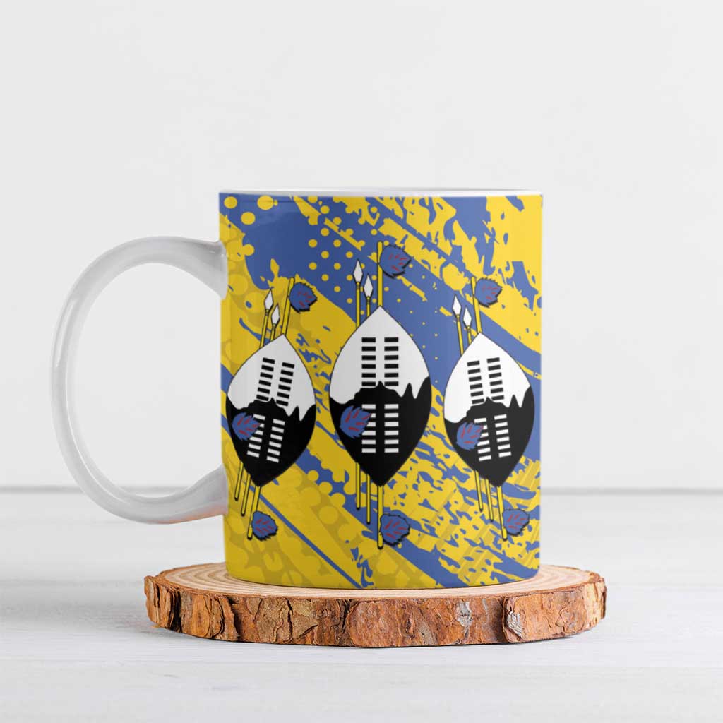Eswatini Football Custom Ceramic Mug Sihlangu Semnikati Yellow - Wonder Print Shop