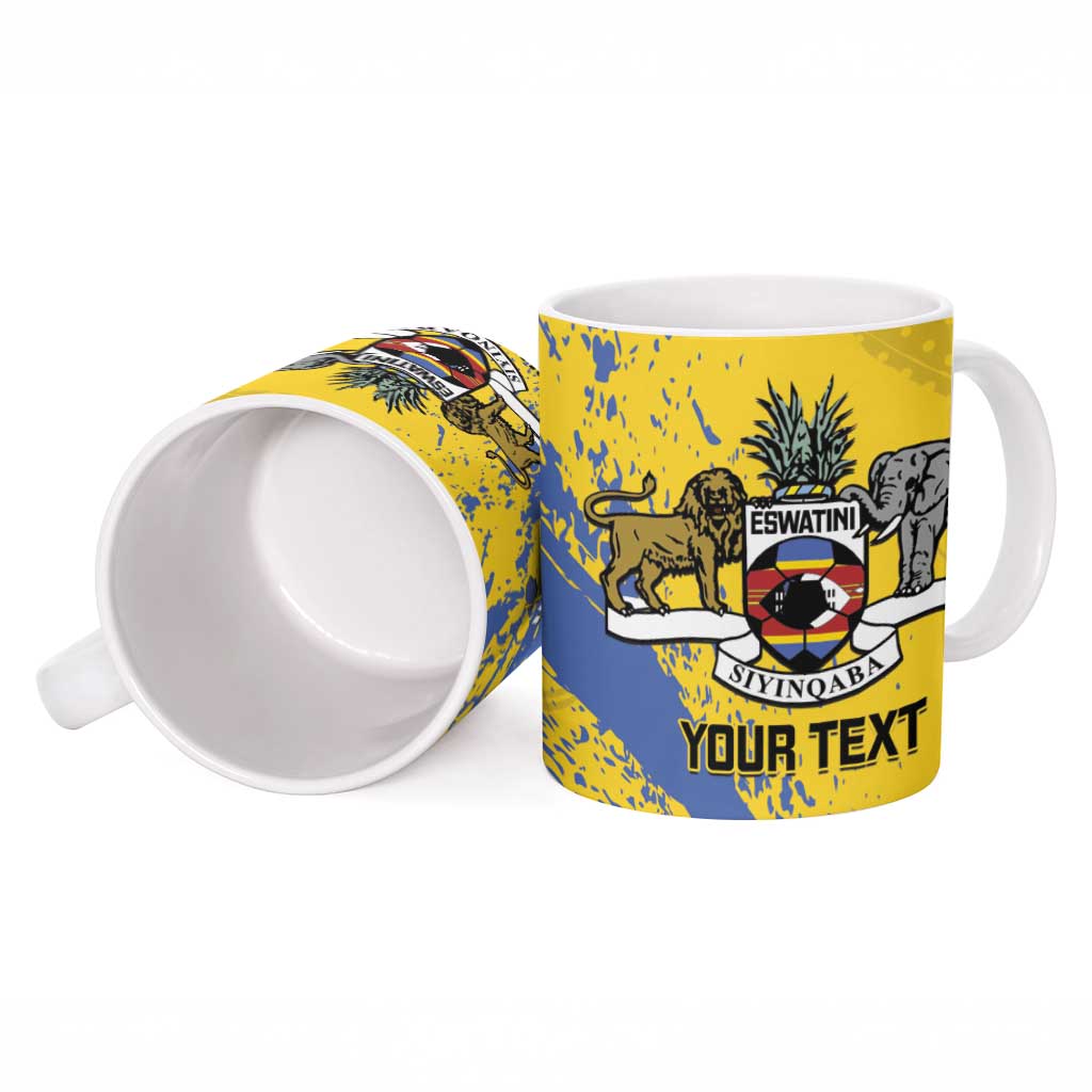 Eswatini Football Custom Ceramic Mug Sihlangu Semnikati Yellow - Wonder Print Shop