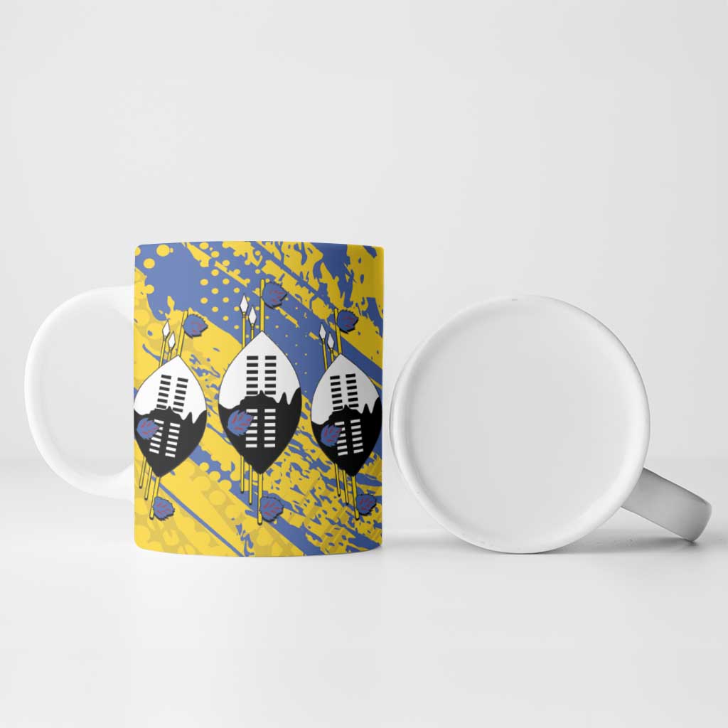 Eswatini Football Custom Ceramic Mug Sihlangu Semnikati Yellow - Wonder Print Shop