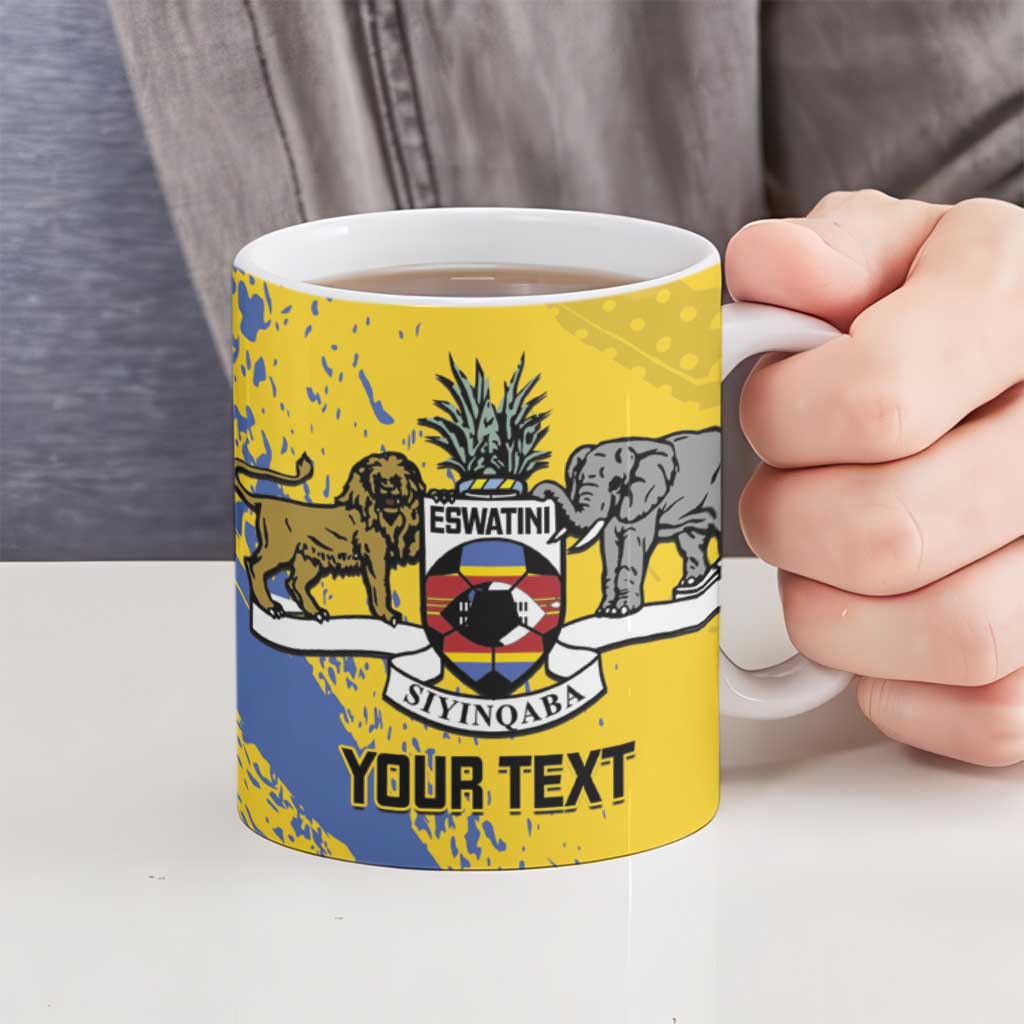 Eswatini Football Custom Ceramic Mug Sihlangu Semnikati Yellow - Wonder Print Shop