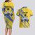 Eswatini Football Custom Couples Matching Long Sleeve Bodycon Dress and Hawaiian Shirt Sihlangu Semnikati Yellow - Wonder Print Shop