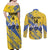 Eswatini Football Custom Couples Matching Off Shoulder Maxi Dress and Long Sleeve Button Shirt Sihlangu Semnikati Yellow - Wonder Print Shop