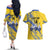 Eswatini Football Custom Couples Matching Off The Shoulder Long Sleeve Dress and Hawaiian Shirt Sihlangu Semnikati Yellow - Wonder Print Shop