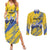 Eswatini Football Custom Couples Matching Summer Maxi Dress and Long Sleeve Button Shirt Sihlangu Semnikati Yellow - Wonder Print Shop