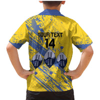 Eswatini Football Custom Family Matching Mermaid Dress and Hawaiian Shirt Sihlangu Semnikati Yellow - Wonder Print Shop