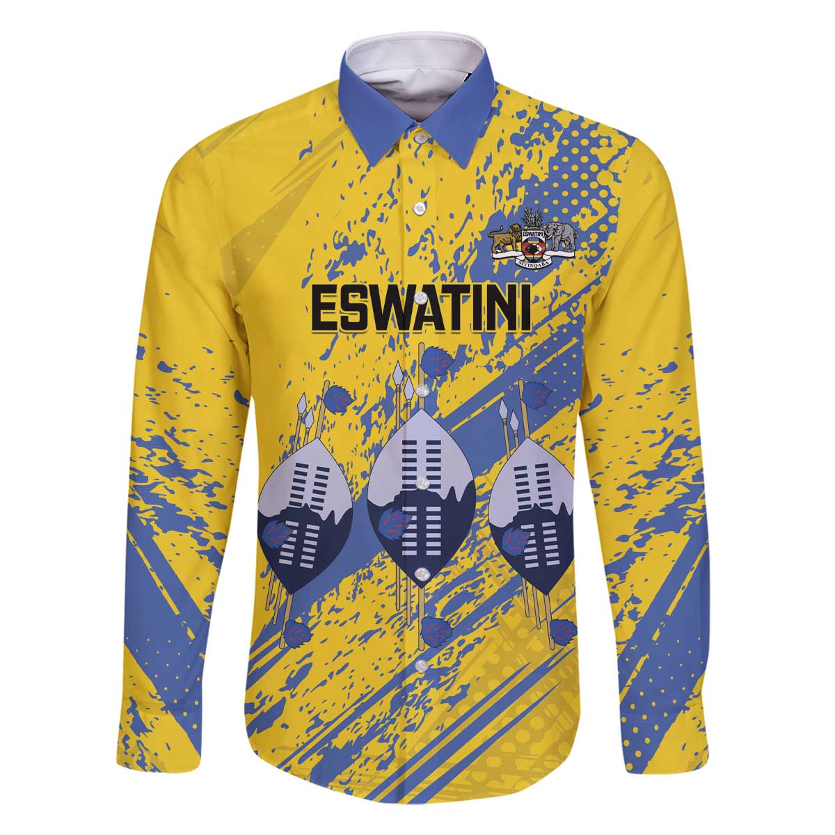 Eswatini Football Custom Family Matching Off The Shoulder Long Sleeve Dress and Hawaiian Shirt Sihlangu Semnikati Yellow - Wonder Print Shop