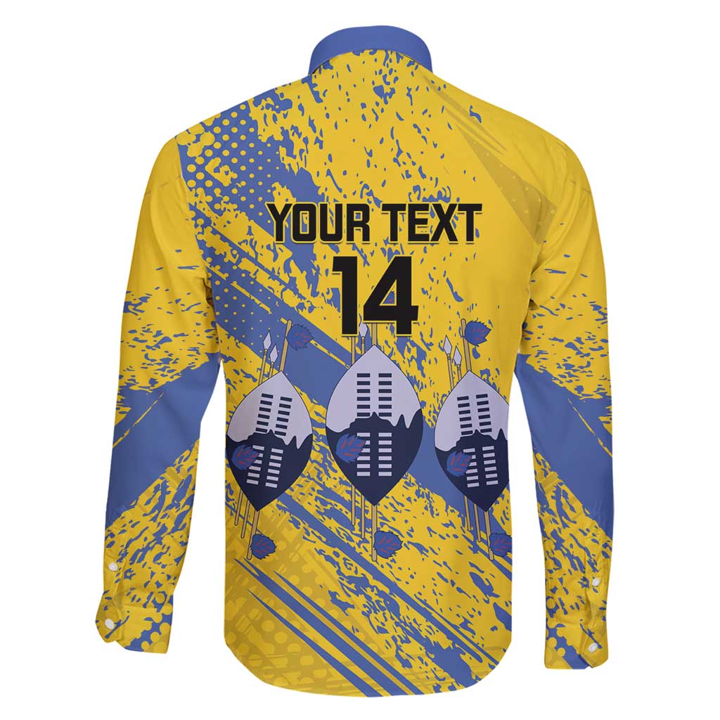 Eswatini Football Custom Family Matching Puletasi and Hawaiian Shirt Sihlangu Semnikati Yellow - Wonder Print Shop