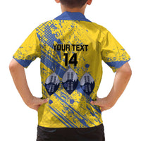 Eswatini Football Custom Family Matching Summer Maxi Dress and Hawaiian Shirt Sihlangu Semnikati Yellow - Wonder Print Shop