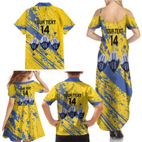 Eswatini Football Custom Family Matching Summer Maxi Dress and Hawaiian Shirt Sihlangu Semnikati Yellow - Wonder Print Shop