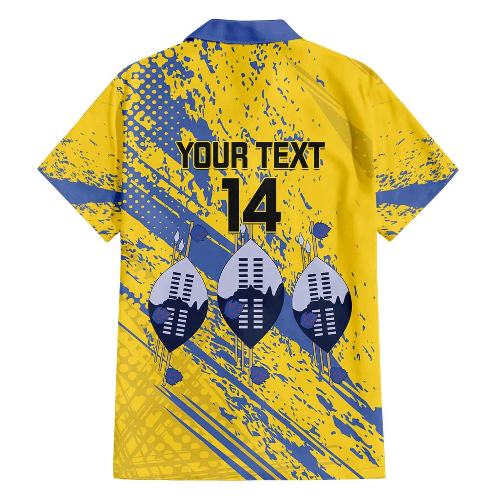 Eswatini Football Custom Family Matching Summer Maxi Dress and Hawaiian Shirt Sihlangu Semnikati Yellow - Wonder Print Shop