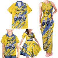 Eswatini Football Custom Family Matching Tank Maxi Dress and Hawaiian Shirt Sihlangu Semnikati Yellow - Wonder Print Shop