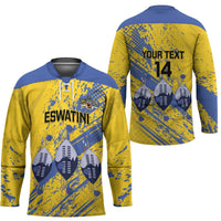 Eswatini Football Custom Hockey Jersey Sihlangu Semnikati Yellow - Wonder Print Shop