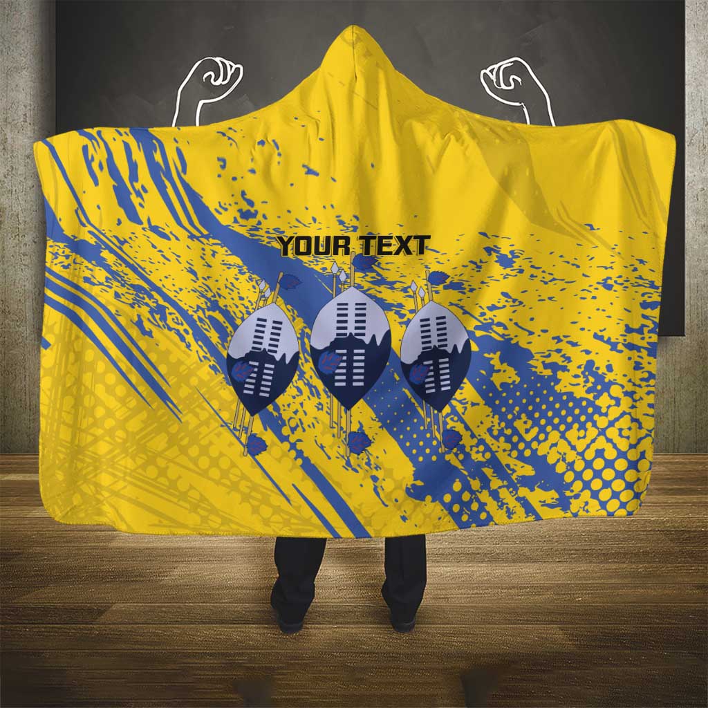 Eswatini Football Custom Hooded Blanket Sihlangu Semnikati Yellow - Wonder Print Shop