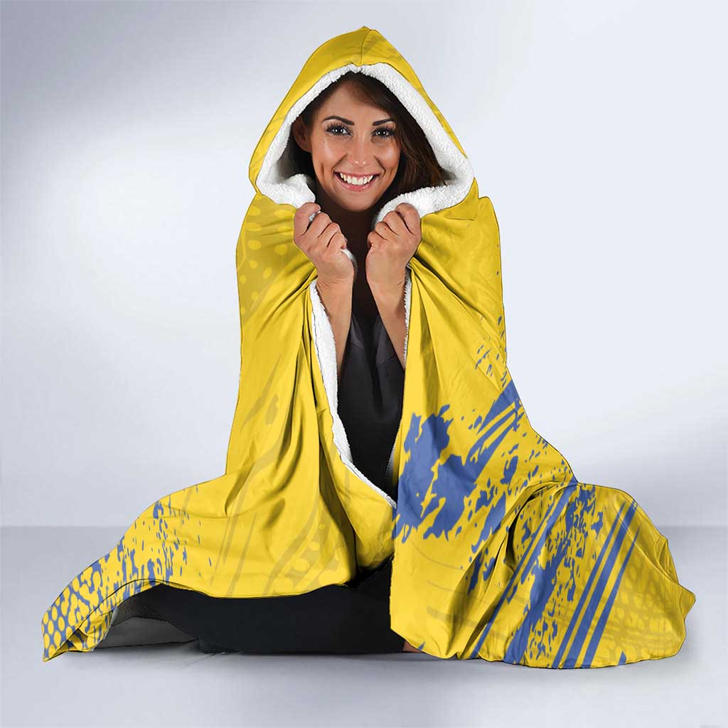 Eswatini Football Custom Hooded Blanket Sihlangu Semnikati Yellow - Wonder Print Shop