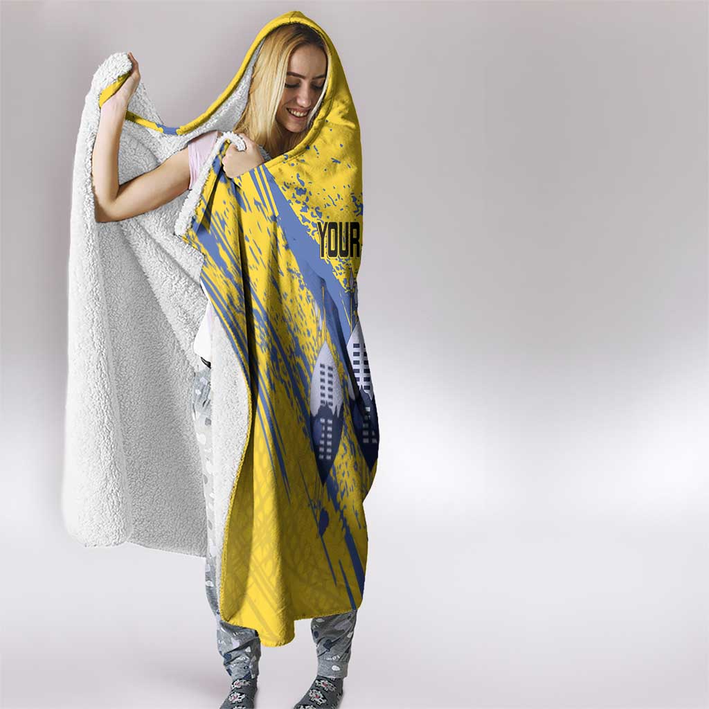 Eswatini Football Custom Hooded Blanket Sihlangu Semnikati Yellow - Wonder Print Shop