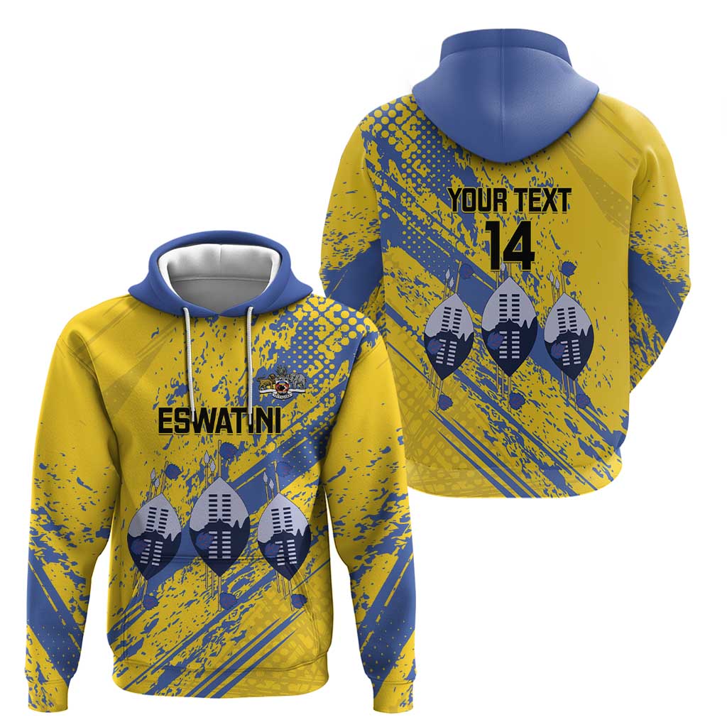 Eswatini Football Custom Hoodie Sihlangu Semnikati Yellow - Wonder Print Shop