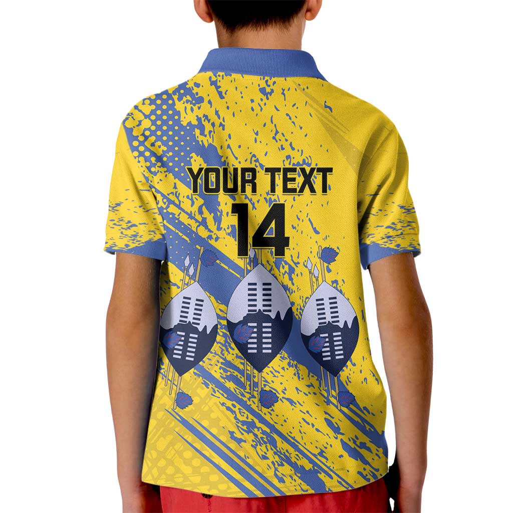 Eswatini Football Custom Kid Polo Shirt Sihlangu Semnikati Yellow - Wonder Print Shop