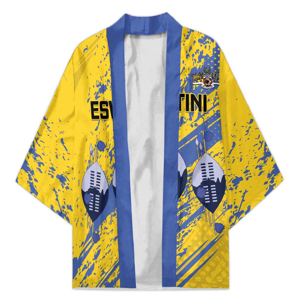 Eswatini Football Custom Kimono Sihlangu Semnikati Yellow - Wonder Print Shop