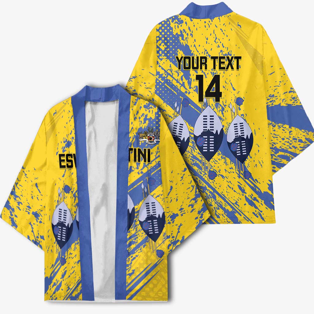 Eswatini Football Custom Kimono Sihlangu Semnikati Yellow - Wonder Print Shop