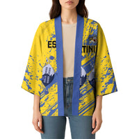 Eswatini Football Custom Kimono Sihlangu Semnikati Yellow - Wonder Print Shop